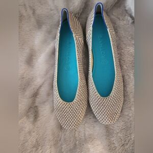 Rothy's Women's Cream and Blue Flats